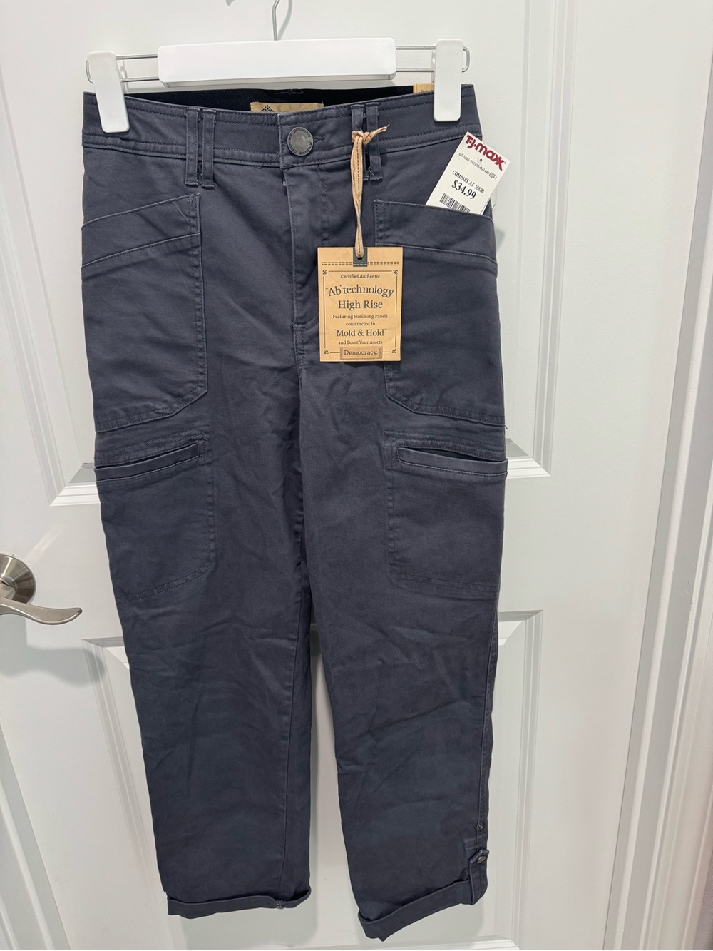 Democracy Women’s High Rise Cargo Pants - Slate Gray Size 10 NWT - Picture 2 of 9